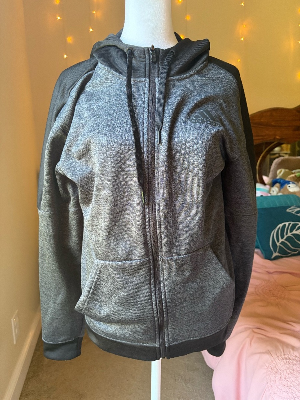 Zip-up adidas hooded sweatshirt
